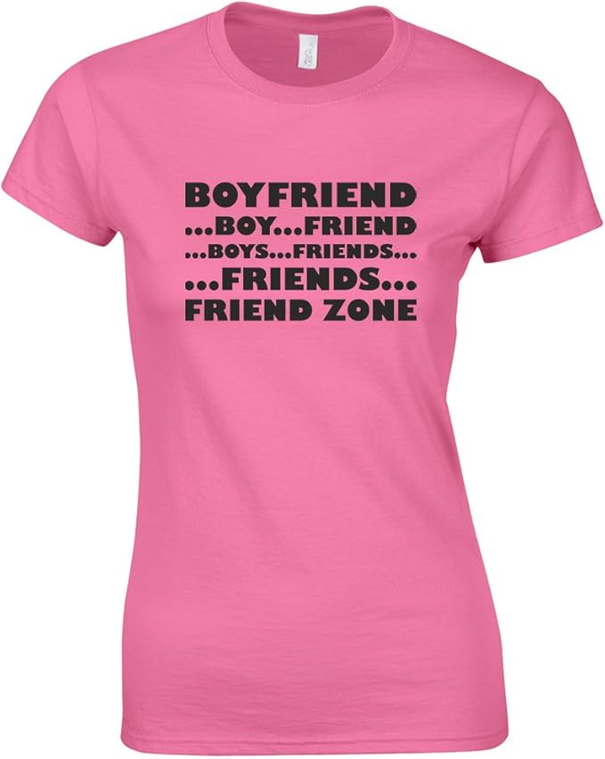 Boyfriend Friend Zone, Ladies Printed TShirt Amazon.co.uk Clothing
