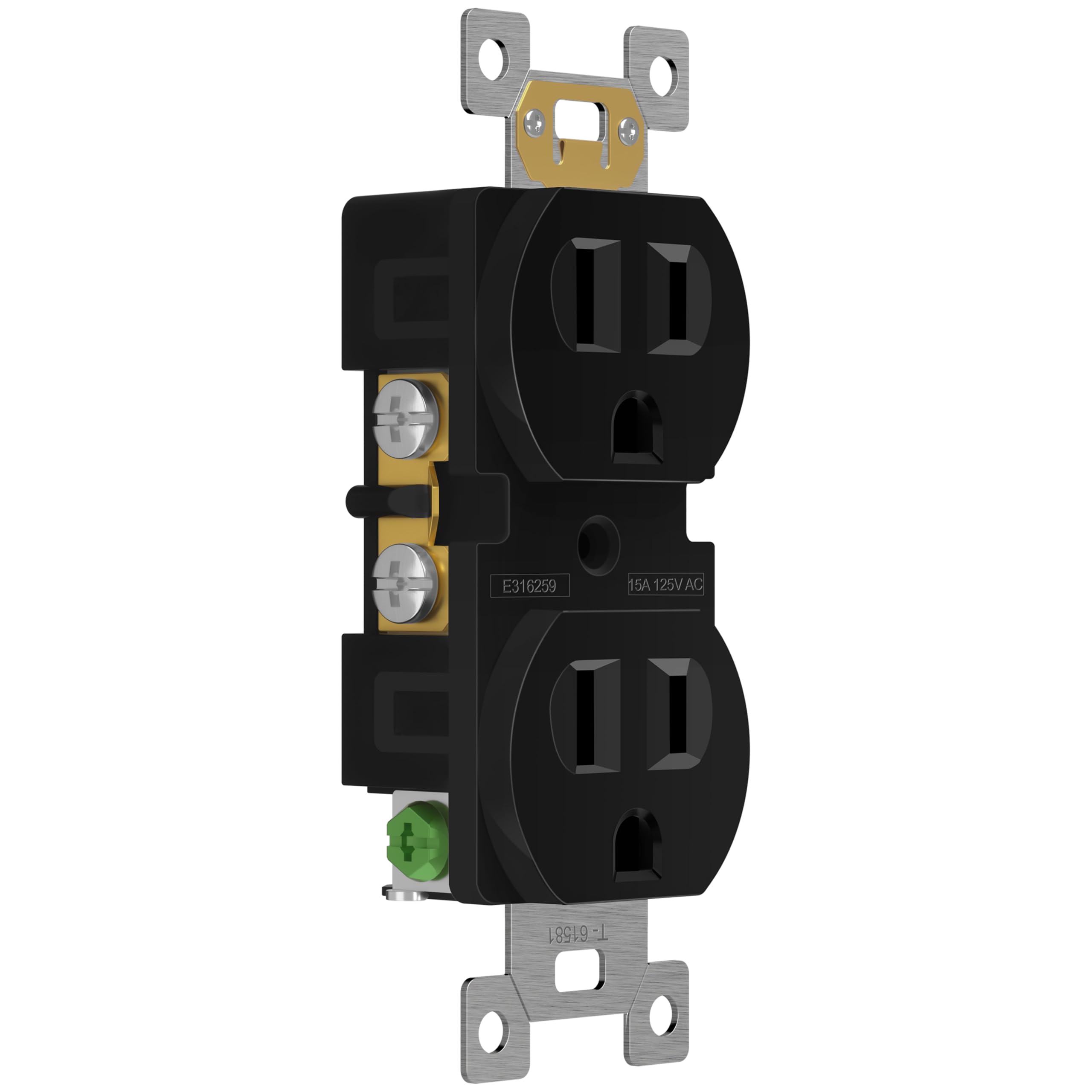 Condition photo showing New/Like New for enerlites duplex receptacle outlet, residential grade electrical wall outlet, 15a 125v, self-groundi