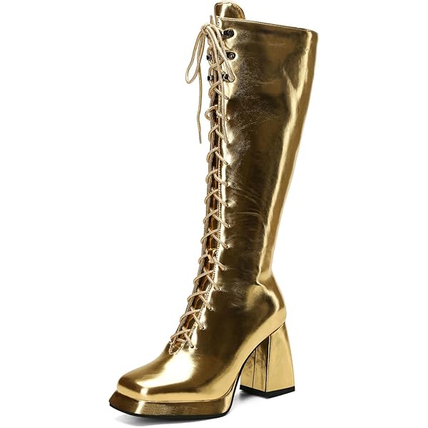BEST BODY ゴールド ハイヒール 25 Amazon.com: AACHEN Fashion Golden Sexy Knee High Boots for