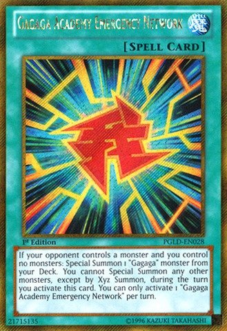 Yu-Gi-Oh! - Gagaga Academy Emergency Network (PGLD-EN028) - Premium Gold - 1st Edition - Gold Secret Rare