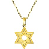 Takar Gold Plated Open Star of David Pendant Charm - Vermeil Jewish Symbol Pendant for Men and Women - Dainty Religious Charm Jewelry - Religious Jewelry Gift for Her Made in USA