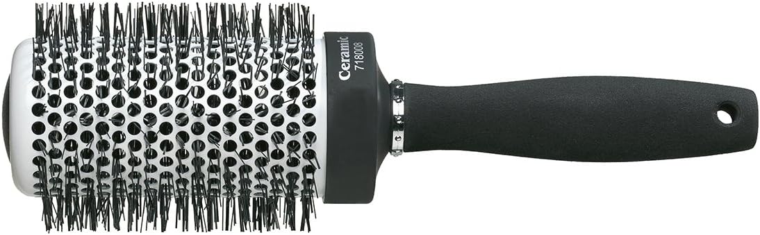 Ceramic Grey Hairdryer Brush 53/75 mm Round Brush with Nylon Bristles