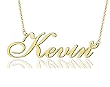 AOLO Kevin Heart Name Necklace 18k Gold Plated