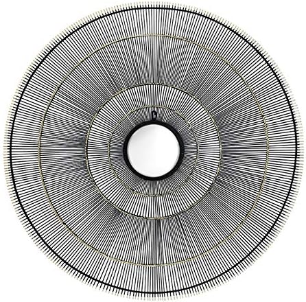 Wall Decorative Metal Accent Round Mirror, Wire Sunburst Design Black Round Framed Wall Hanging Mirror for Hallway Bedroom Living Room, 32.6 Inch in Diameter