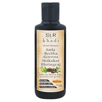 SLR Khadi Amla Reetha Aloevera Shikakai Bhringraj Herbal Natural SLS-Paraben free Ayurvedic Shampoo - 210 Ml