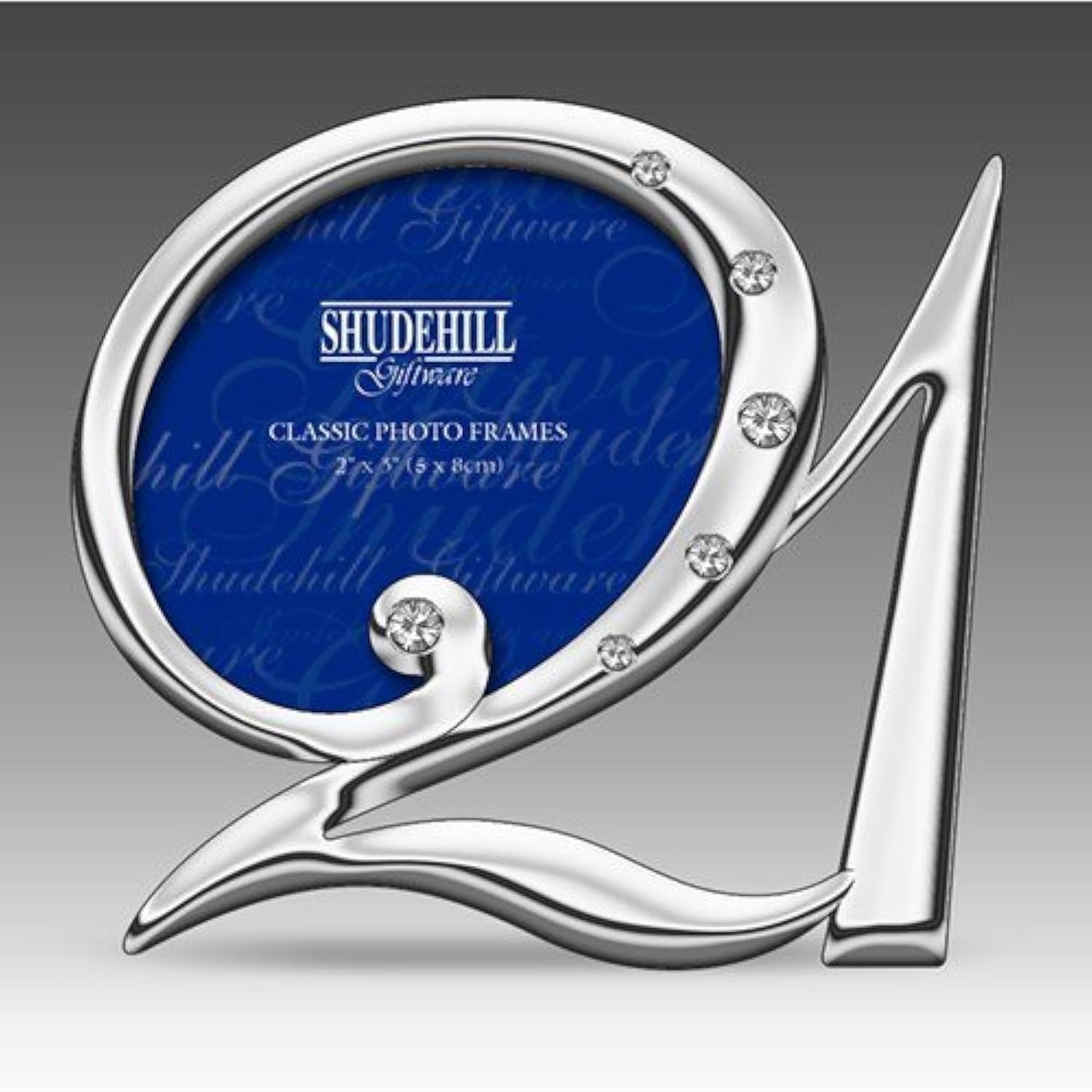 Shudehill 21st Birthday gift Silver Diamante cute mini photo frame