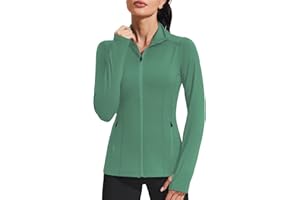 PINSPARK Women's Athletic Jackets Slim Fit Workout Jacket Full Zip Up Running Gym Yoga Sports Tops with Pockets