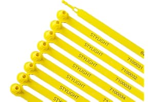 STYLIGHT - 100 Plastic Trailer Seals, Numbered Sequentially, Shipping Seals (100, Yellow)