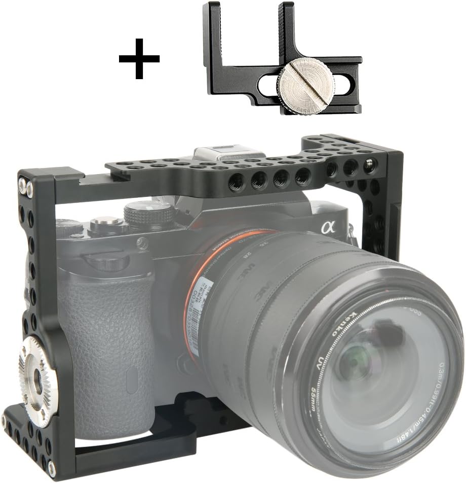 NICEYRIG A7/ A7S/ A7R Camera Cage Kit with HDMI Cable Lock ARRI Specifications Rosette Applicable Compatible with Sony A7/ A7S/ A7R