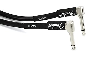 Fender Professional Series Instrument Cable, Guitar Cable, Guitar Accessories, Angle/Angle, Black, 1ft