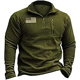 GRMNSG Mens Tactical Fleece Jacket Quarter Zip Pullover Soft Warm Sweatshirt