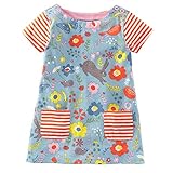 Jobakids Girls Summer Cotton Animal Print Short Sleeve Dress