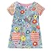 Jobakids Girls Summer Cotton Animal Print Short Sleeve Dress