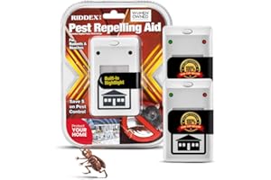 RIDDEX Plus Insect Repellent | Plug in, Mouse Deterrent - Pest Control for Defense Against Rats, Mice, Roaches, Bugs and Insects | Control Pests with No Toxins | White 2-Pack