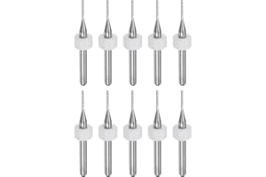 HARFINGTON 10pcs End Mill Bits 1mm Solid Carbide CNC Router Bits Engraving Cutter Tools for PCB Circuit Board Milling Machine
