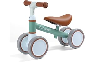 COOLBEBE Baby Balance Bike for 1 Year Old Boys Girls Gift, 2 Year Old Toddler Balance Bike with 4 Silent Wheels, One Year Old Birthday Gift Children for 12M-36M Pre-School