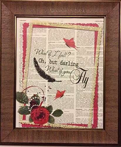 What If I Fall Quote Encyclopedia Book Page Artwork Print Picture Poster Home Office Bedroom Nursery Kitchen Wall Decor - unframed