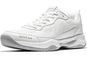 SoleEase Men's Tennis Shoes, Lightweight Breathable Non-Slip Athletic Sneakers for Men & Women Playing Pickleball Table Tennis & Badminton