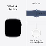 Apple Watch Series 10 GPS 46mm Silver Aluminium Denim Sport Band S/M view 6