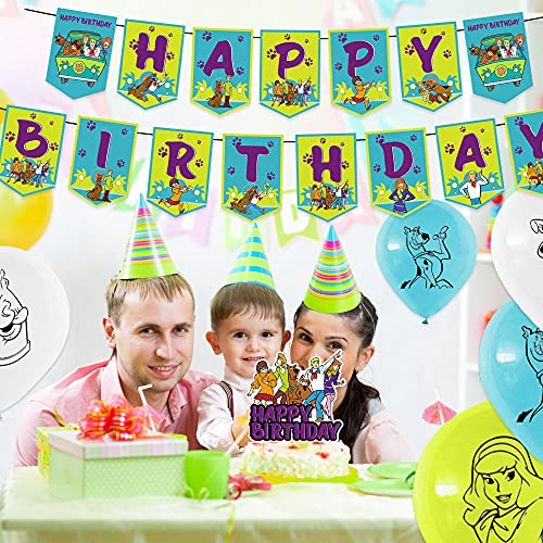 44 Pcs Scooby Doo Theme Birthday Party Decorations,Party Supply Set for