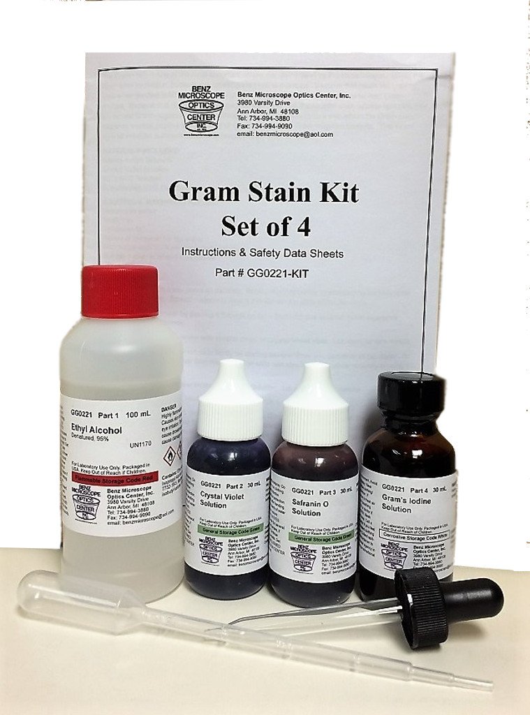Benz Microscope Gram Stain Kit Set Of 4 Amazon Com Industrial Scientific