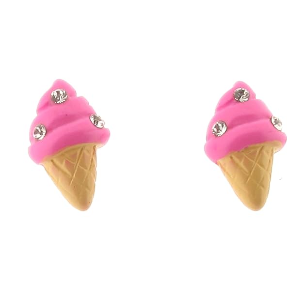 Touch Jewellery 925 Sterling Silver and Resin IceCream Stud Earrings