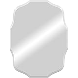 Patton Wall Decor Baroque Scalloped Edge Frameless Mirror Silver