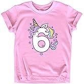 Unicorn 6th Birthday Shirts for Toddler Girls Outfit 6 Year Old Six Sixth Shirt