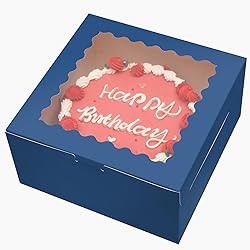 Bakepacker 36pcs 10x10x5 Inches Ink Blue Cake Boxes