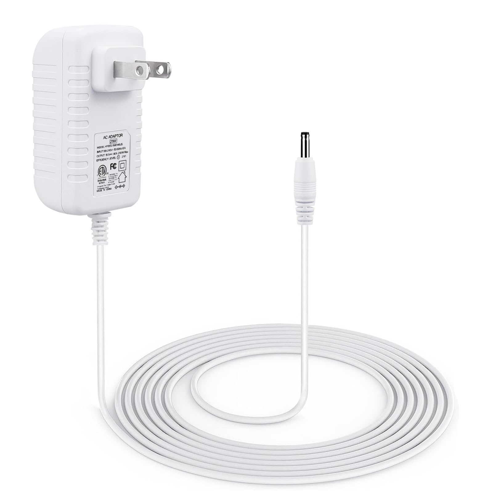 Photo 1 of 21W Power Cord Adapter for Echo Show 1st Gen., Echo 1st Gen., 2nd Generation - White Wall Charger Cable, 5ft