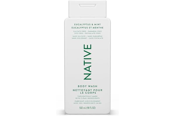 Native Body Wash, Eucalypts & Mint, Sulfate Free, Naturally Derived Ingredients, 24hr Freshness, for Women & Men, 532mL