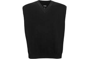 Krumba Men Oversized Sweater Vest: Plus Size Big Tall V Neck Cotton Pullover