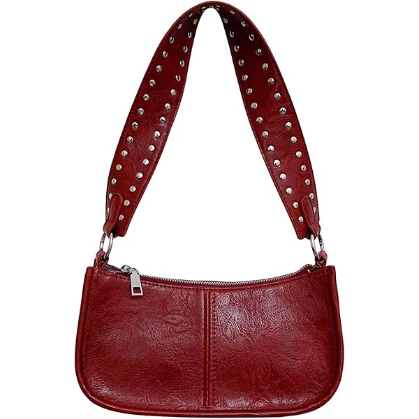 ANKICK Womens Leather Shoulder Bag Small Y2K Purse Handbag