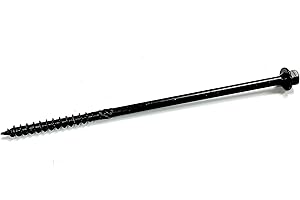 Big Timber BL6-50 Hex Washer head 5/16" #14 x 6" Black Log Screw, (50per Pack)