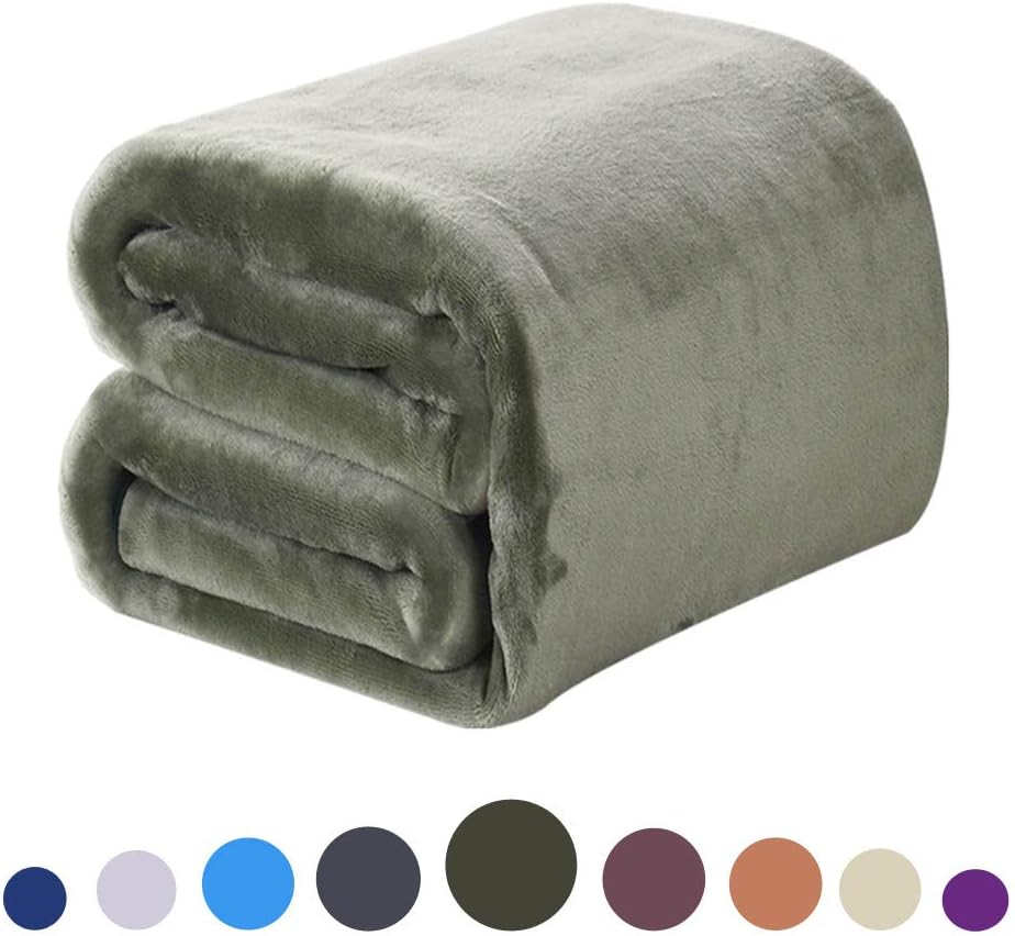 DREAMFLYLIFE Luxury Fleece Blanket All Season Thick Blanket Super Soft Blanket Bed Warm Blanket Couch Blanket (Dark Grey, Queen_): Home & Kitchen