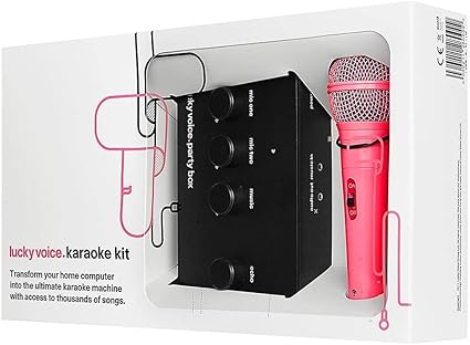 Lucky Voice Macchina Karaoke Impianto Karaoke Casalingo Con Microfono Per Far Cantare Adulti E Bambini Compatibile Con Dispositivi Mac Pc Ios E Android Oltre 9000 Canzoni Microfono Rosa