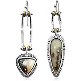 JNONL Vintage Sliver Geometry Stone Lightweight Dangle Drop Earrings Ethnic Teardrop Triangle Simplicity Acrylic Hook Earrings For Women Jewelry Gifts