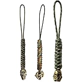 OMIWOUT Handmade Lanyards with Brass Beads – Paracord 550 Survival Gear Leash for knives, Outdoor, and EDC Tools