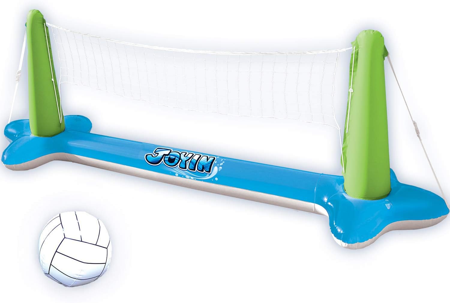 Inflatable Volleyball Net & Basketball Hoops Green & Blue Pool Float Set; Balls Included for Kids and Adults, Summer Pool Game, Summer Floaties, Volleyball Court (105”x28”x35”)|Basketball (27”x23”x27”: Sports & Outdoors
