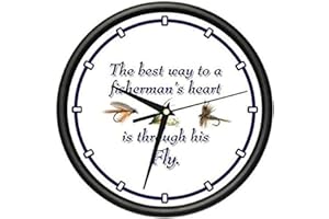 Fly Fishing Wall Clock Fisherman Fishes Fishing Bait Lure Tackle Box Boat Gag Gift