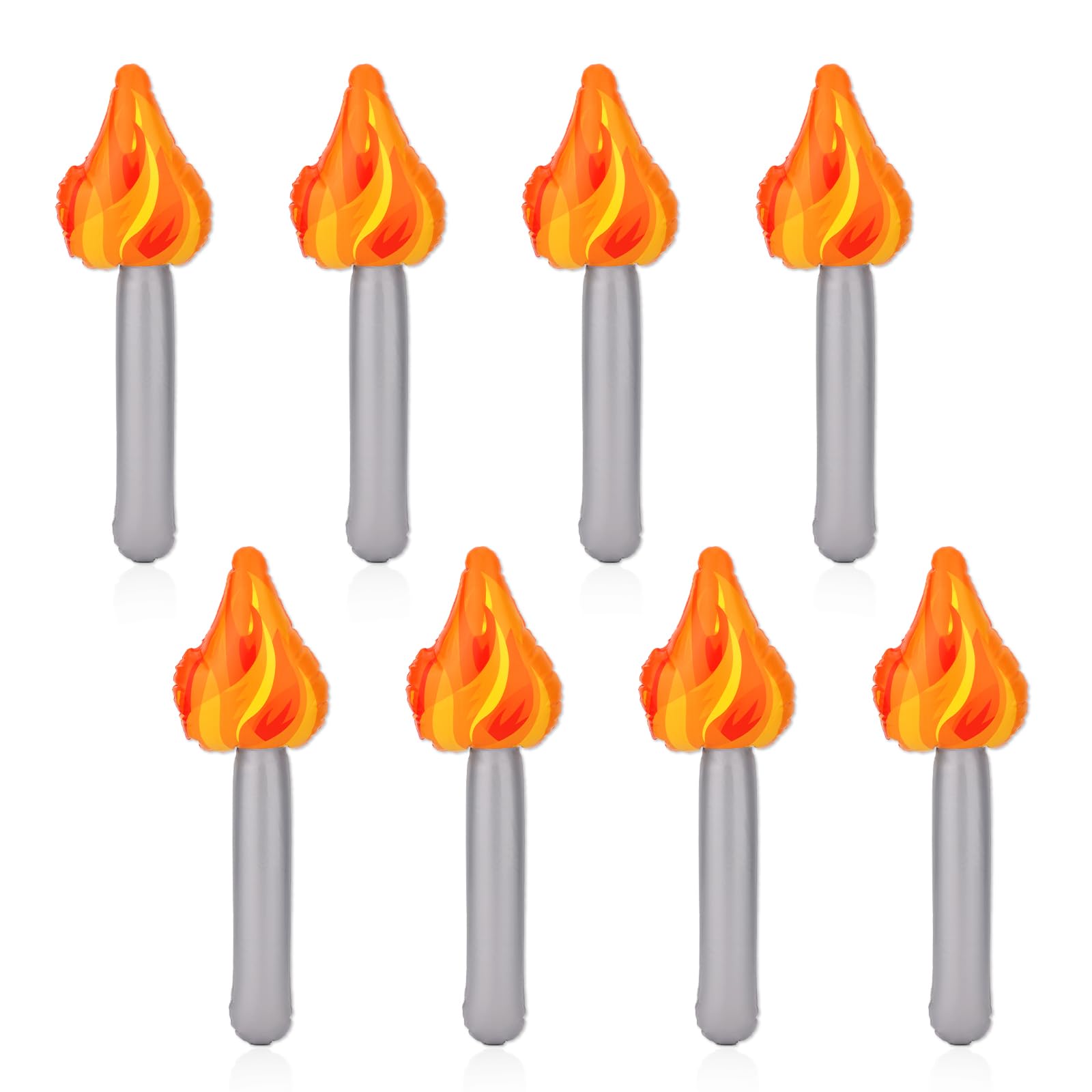 Photo 1 of XIHIRCD 8pcs Inflatable Torch, Fun Torch Inflates Plastic Torch Prop Halloween Cosplay Inflatable Torch Toy for Halloween Medieval Cosplay Game Sports Competition Party Decorations