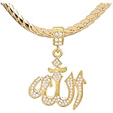 metaltree98 20" Miami Cuban Chain Men's Gold Plated Iced Allah Sign Pendant Necklace MCP 1137 G