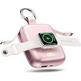 Portable Charger 3 in 1, Smaller 10000mAh Built-in Cables 22.5W Power Bank | Travel Essentials, Fast Charging Keychain Battery Pack for iPhone18/17/16/15/14, Android, iWatch Ultra/11/10/9/8, Pink