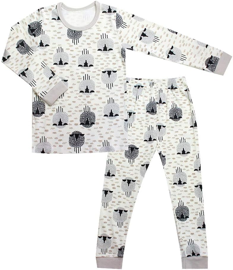 OllCHAENGi Little Boys Girls Kids Cotton Pajama Sleepwear Set Long Sleeve 3T-12Y