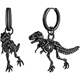 U7 Dragon Earrings Stainless Steel/18K Gold/Black/S925 Sterling Silver Hoop Earrings for Men Women, Personalized Punk Rock Huggie Earrings, Hypoallergenic