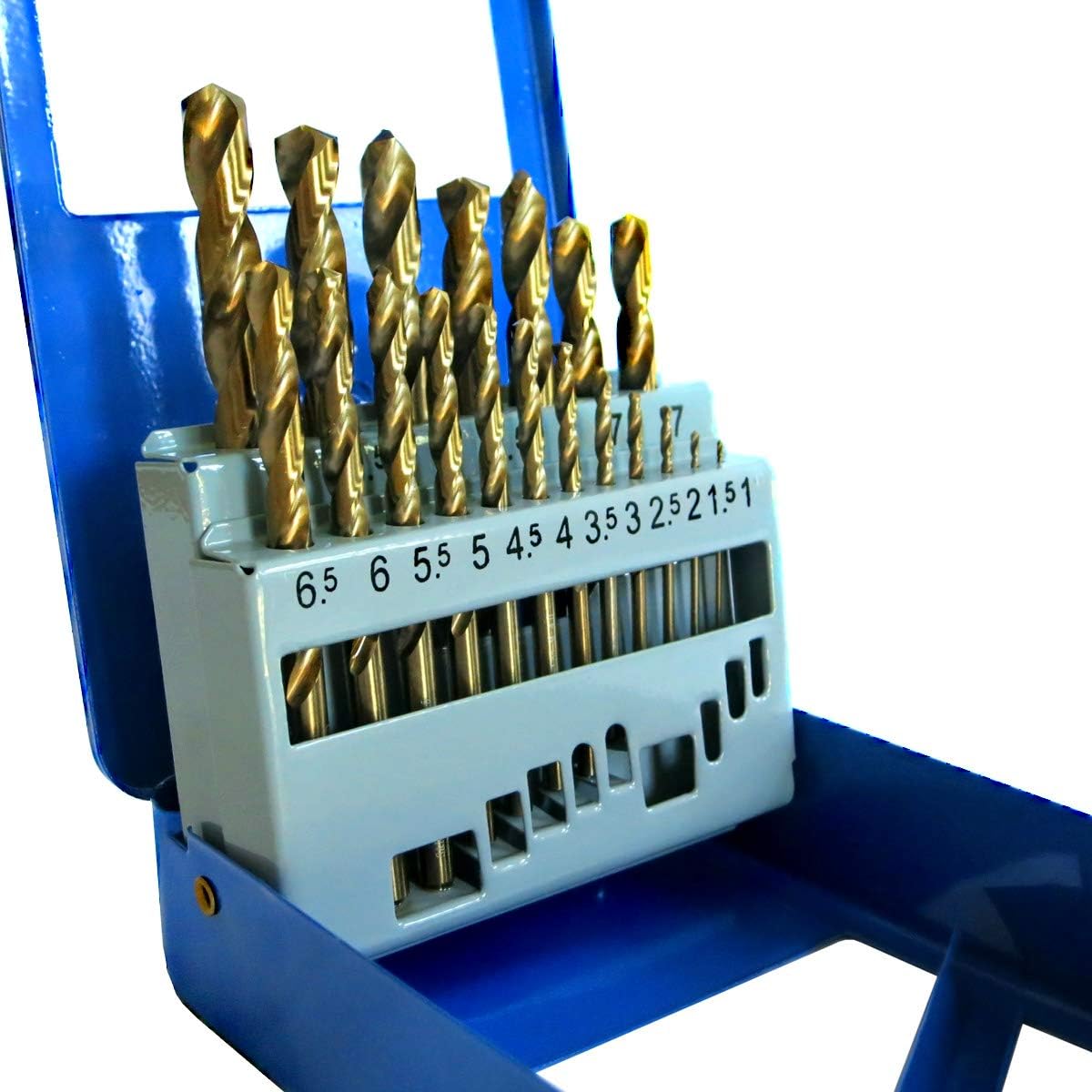 S&R Metal Drill Bit Set 1.0-10 mm, 19 pcs, HSS Cobalt DIN 338, 135° C-Cut, Precision Polished, in Metal Storage Box - Image 4