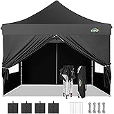 COBIZI 10x10 Gazebo Pop Up Canopy Tent, Commercial Outdoor Gazebo with 4 Sidewalls, Waterproof and UV Protection 50+ Event Sh