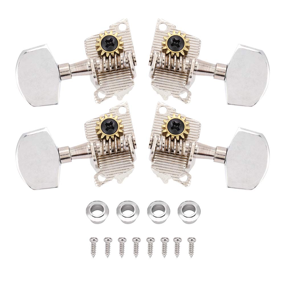 Ukulele Tuning Peg 2L 2R Silver Machine Heads Tuning Keys for Classical Ukulele 4 String Tip Head DIY Parts