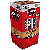 Jack Link's Original Beef Jerky Sticks - 0.92 oz (20 Pack) | Made with 100% Real Beef - Ready to Eat Real Meat Protein Snacks - 5g Protein per Serving - Meat Stick