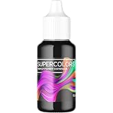 Superclear Super Colors Epoxy Pigment Black 1 oz, Concentrated Resin Dye | Highly concentrated liquid dye for epoxy, resin art &amp; casting. Pairs with mica powder, a little goes far